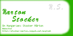 marton stocker business card